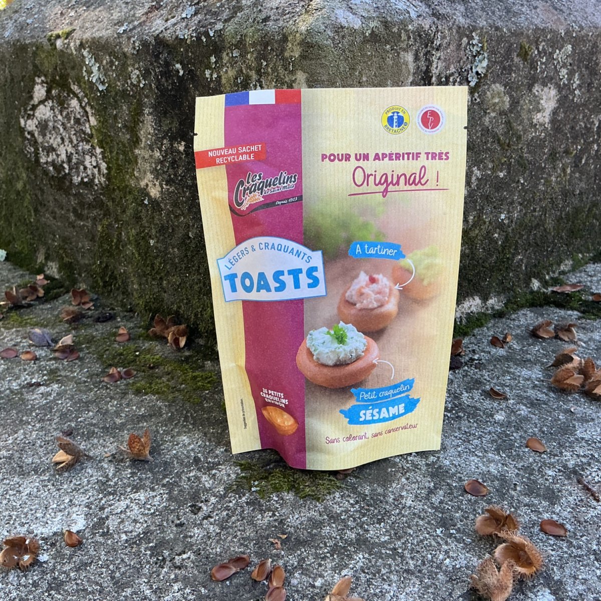 Mini toasts sésame — produit artisanal du terroir français, Origine France