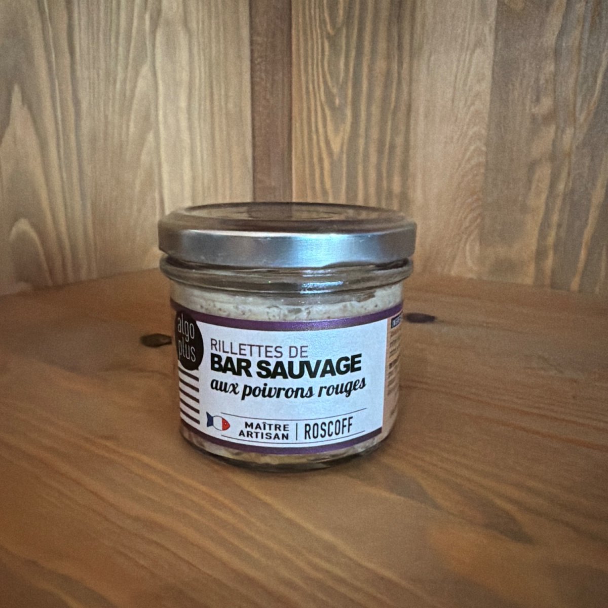 Rillettes de bar sauvage aux poivrons rouges — produit artisanal du terroir français, Origine France