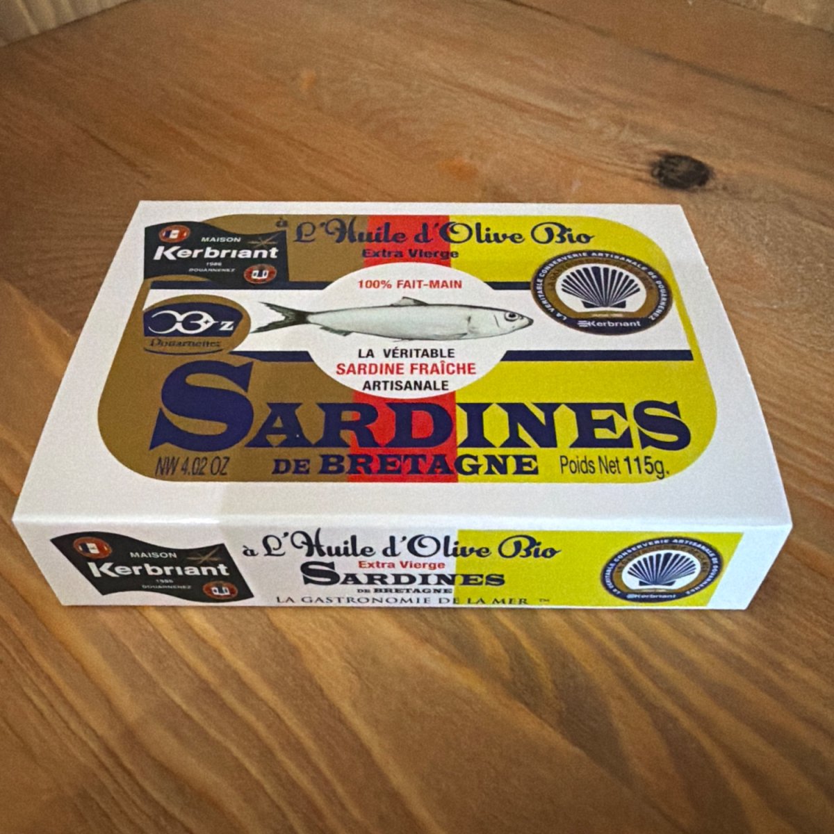 Sardines de Bretagne à l'huile d'olive bio extra vierge — produit artisanal du terroir français, Origine France