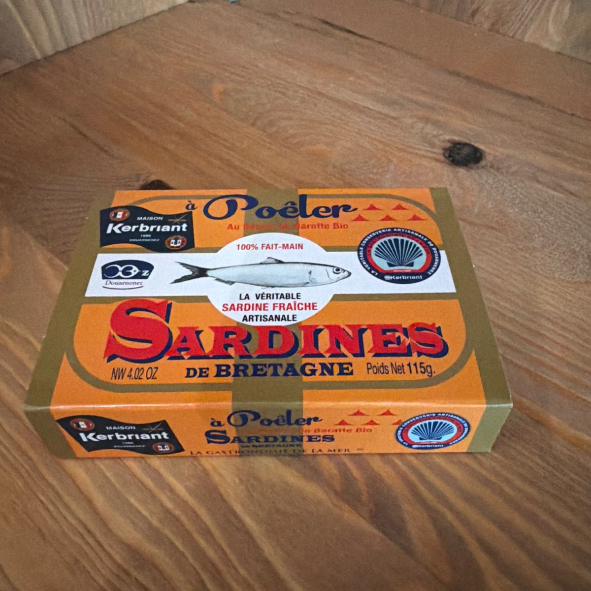 Sardines de Bretagne à poêler au beurre de baratte bio — produit artisanal du terroir français, Origine France