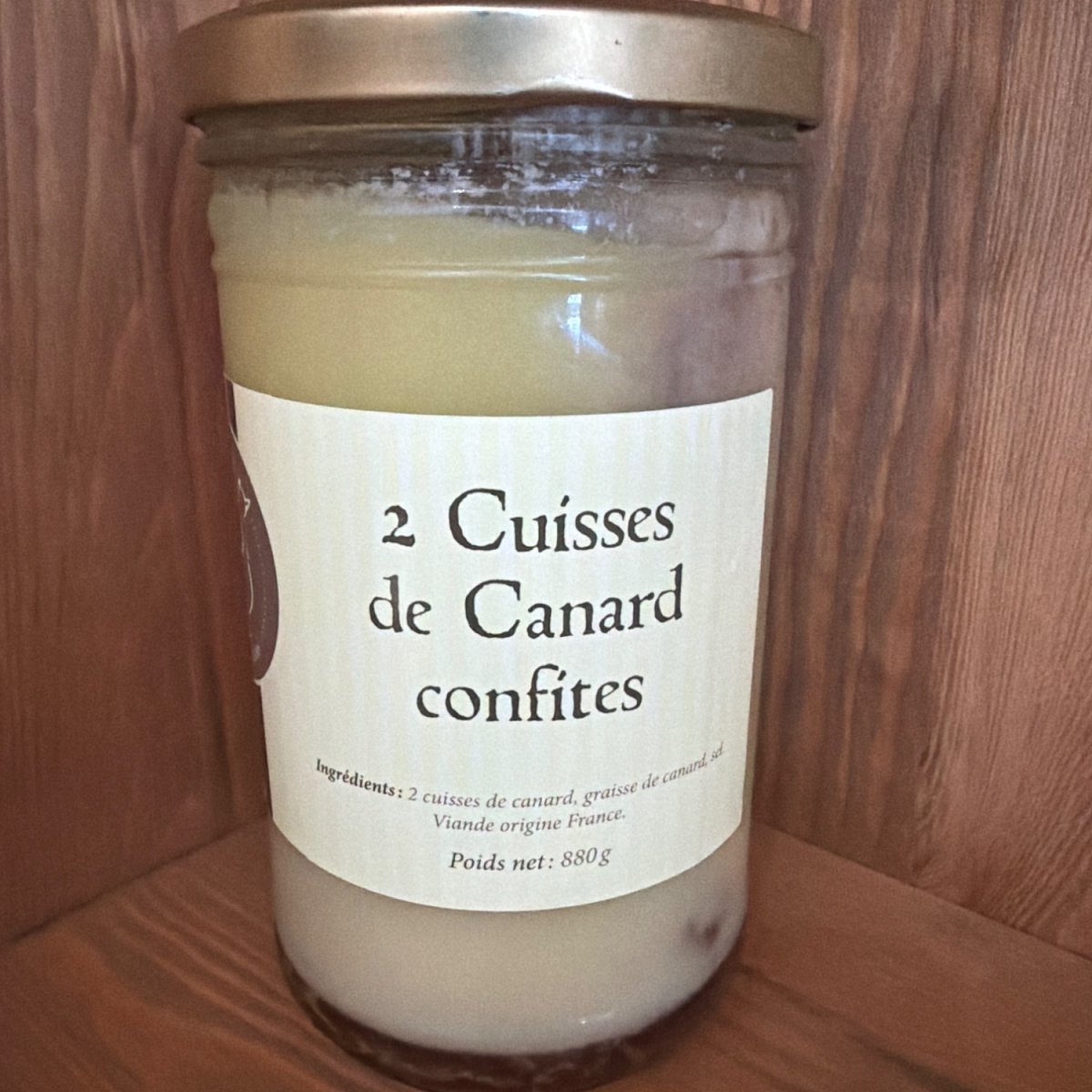 2 cuisses de canard confites — produit artisanal du terroir français, Origine France